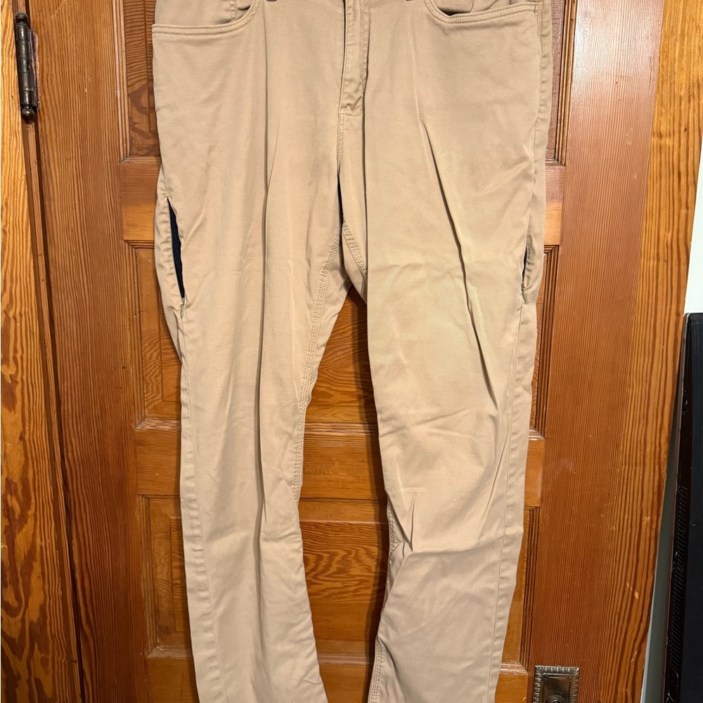Men's DU/ER Slim Beige Jeans ultra light weight super stretch khaki 34x32